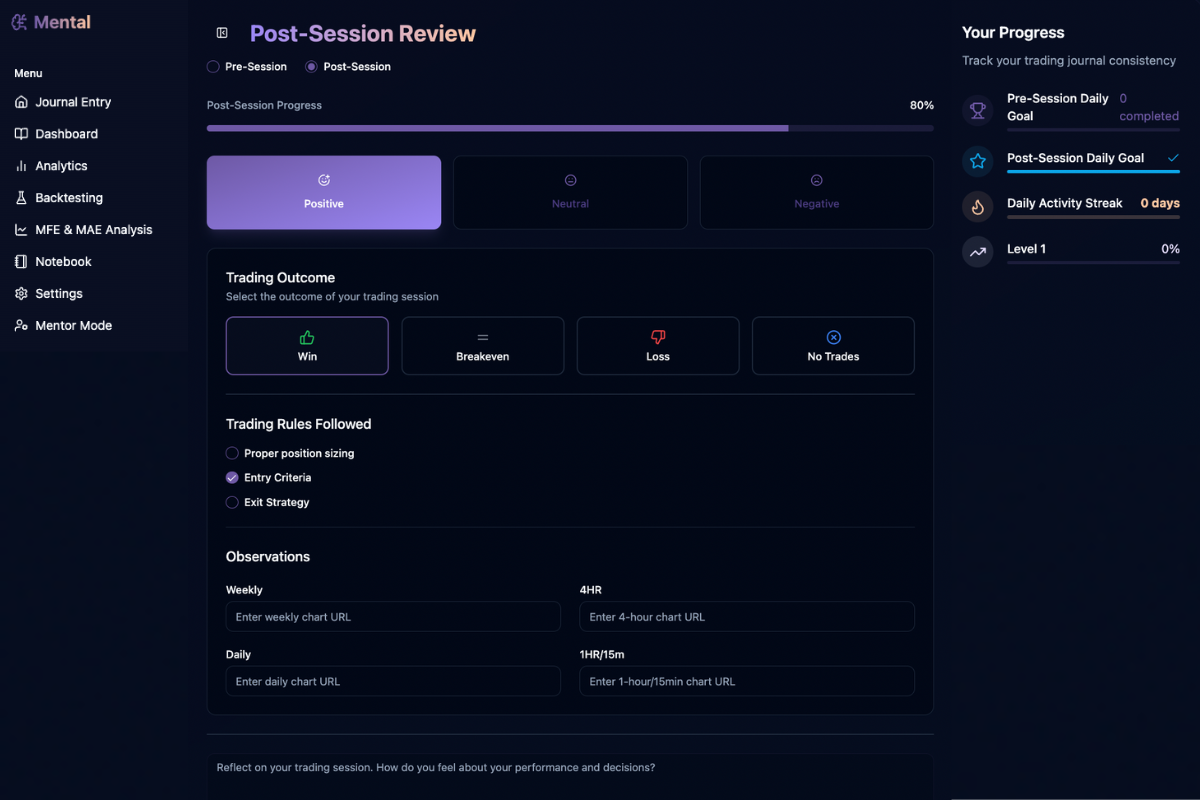 Post-Session Review Interface